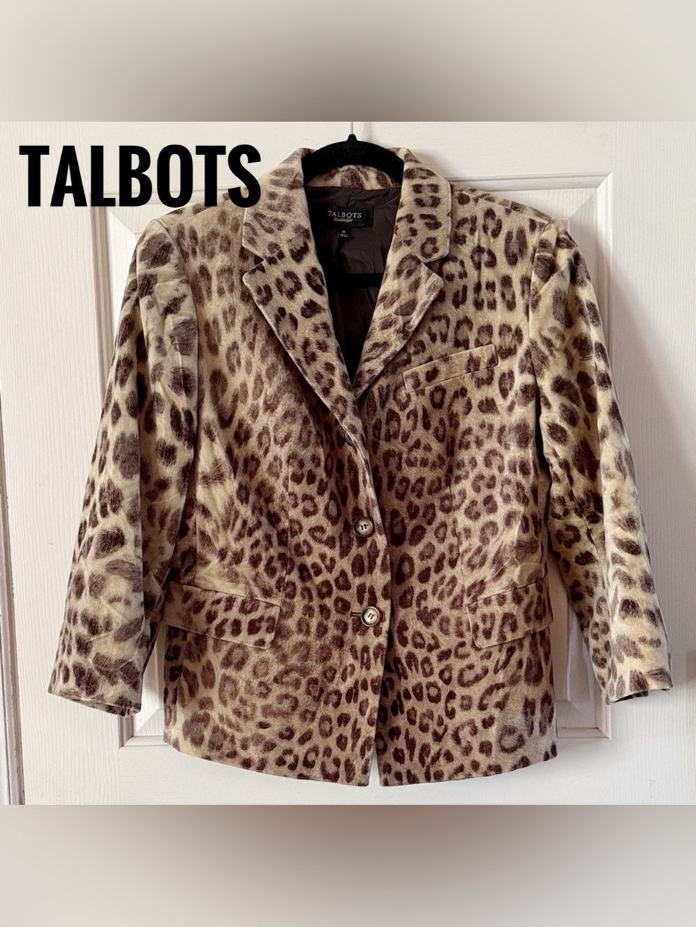 Talbots Animal Print Blazer in Brown and Tan